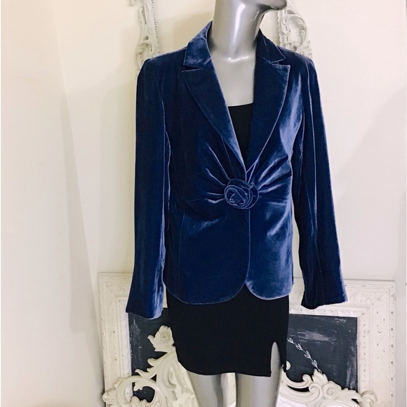 Single-Button Velvet Suit Jacket NWT - Picture 7 of 9